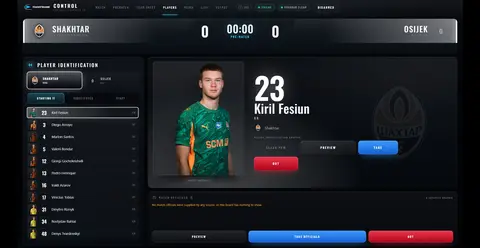 Player identification screen